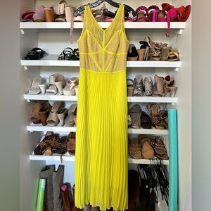 bcbg formal accordion dress